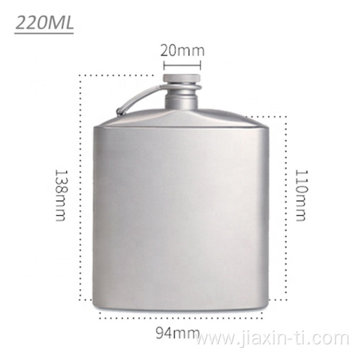 Outdoor Camping titanium Flat Flagon